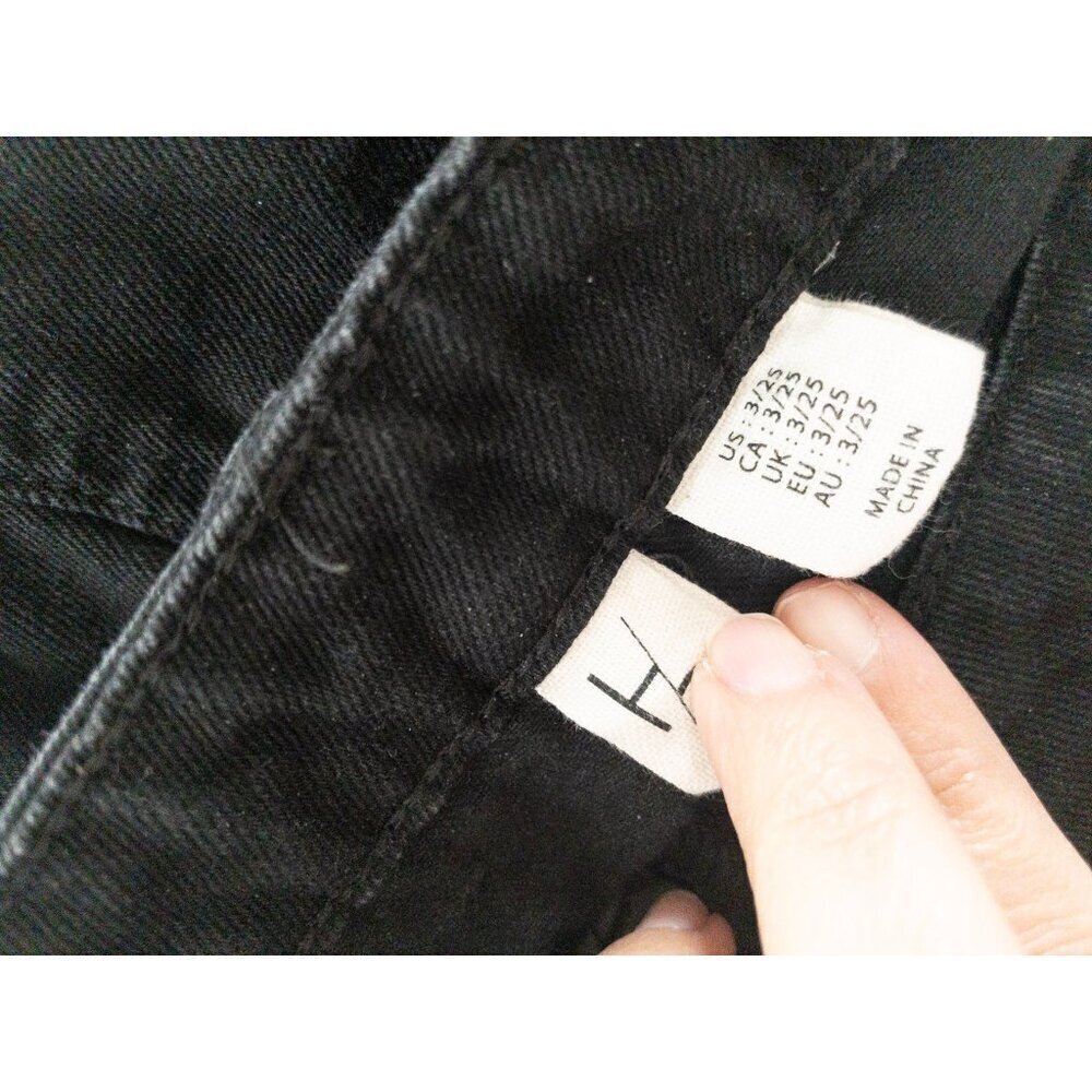 Happily Grey High-Waisted Black Denim Maxi Skirt With Raw Hem Size 25 Cotton Ble - Picture 3 of 9